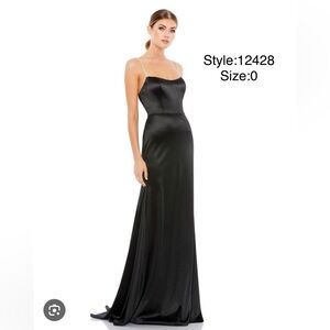 Charmeuse rhinestone strap trumpet